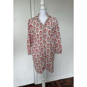 Mahogany Cotton Floral Print Nightshirt Pajama Size Small